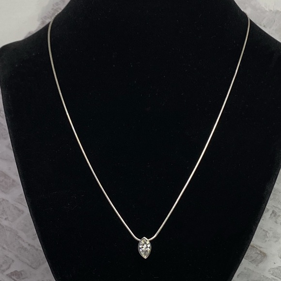 Sterling 925 Vietnam CZ Marquise Diamond Drop - Picture 4 of 8